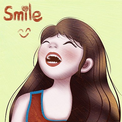 插画风卡通橘色手机头像