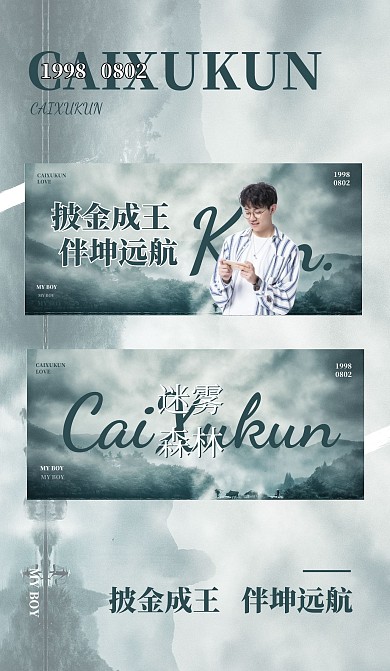 明星应援古风人物应援手幅预览海报