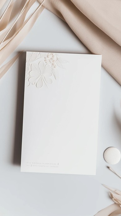 实景空白花纹笔记纸摄影