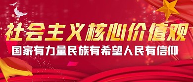 红色大气创意社会主义核心价值观公众号封面