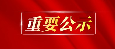 红色简约重要公示公众号首图