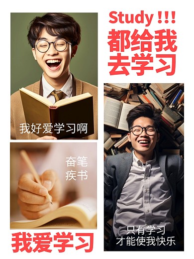 趣味创意努力学习效果模板
