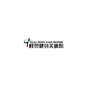 健身美体LOGO蓝色黑色简约健身