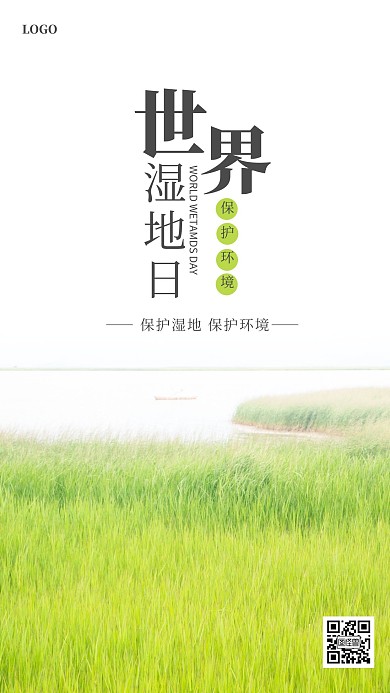 摄影风世界湿地日手机海报