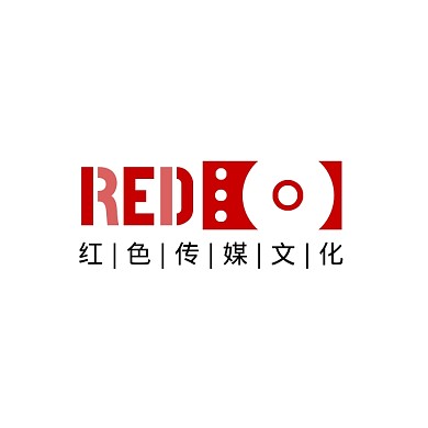 信息传媒简约红色文字广告娱乐logo设计