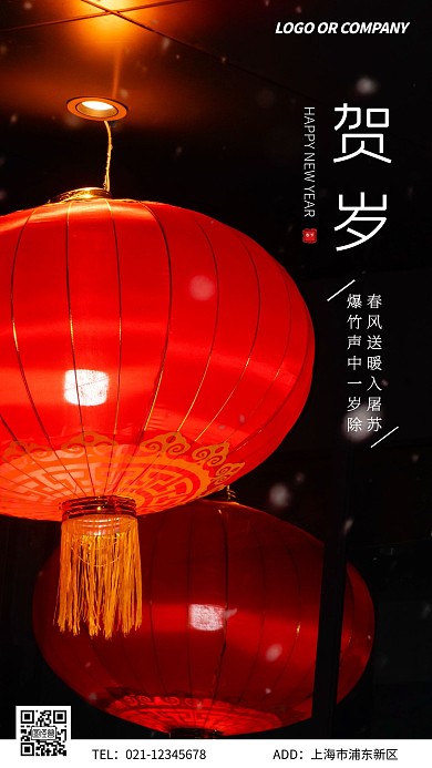 摄影风简约大气2021年贺岁手机海报