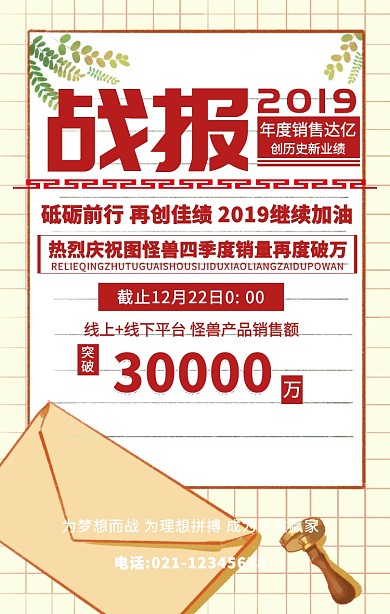 2019销售战报海报