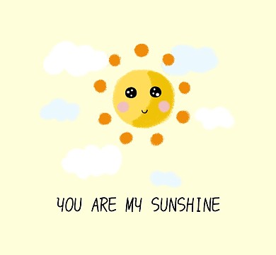 可爱卡通文字太阳朋友圈封面