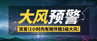 摄影风简约大风天气公众号首图