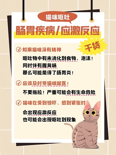 猫咪呕吐应激攻略小红书封面