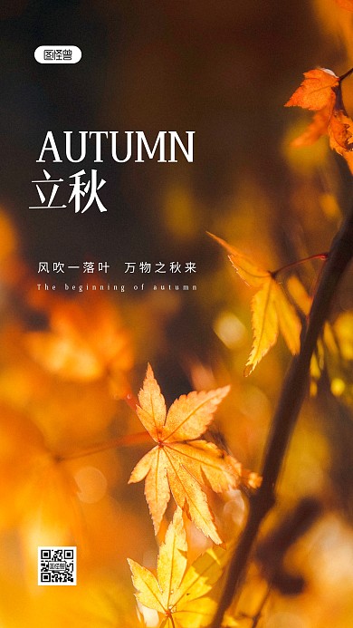 简约大气摄影风创意立秋通用借势摄影图海报