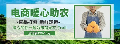 轮播图扶贫果蔬新鲜绿色电商海报