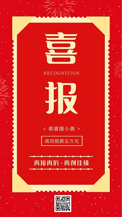 喜报荣誉表彰大气手机海报