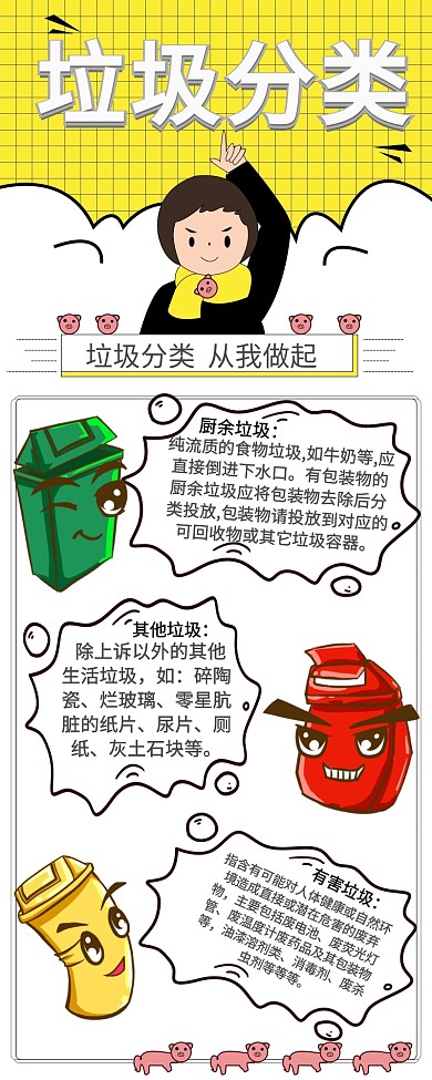 垃圾分类流程图创意营销长图