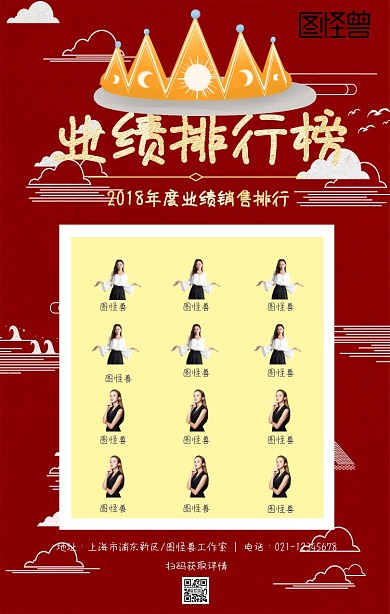 公司业绩年度排行榜创意手机海报