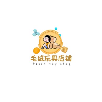 毛绒玩具店铺logo卡通logo
