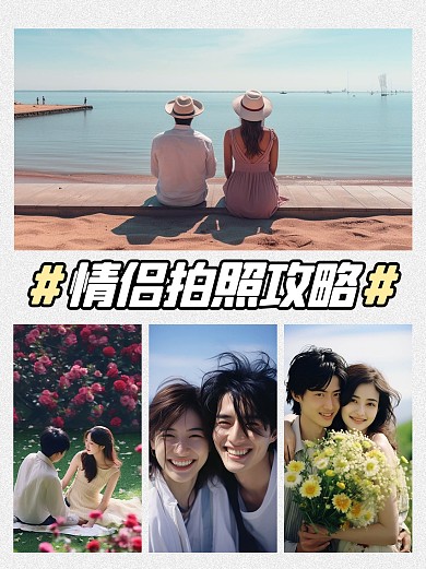 情人节情侣拍照小红书封面