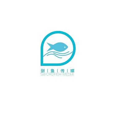 创意蓝色扁平传媒设计logo标志