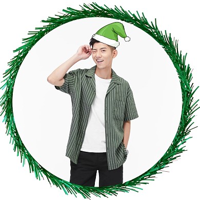 圣诞节圣诞头像绿色圣诞帽搞怪红包头像