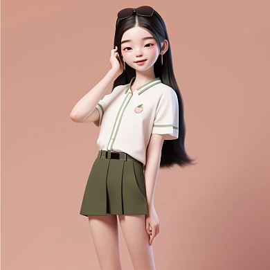 开学季女学生动画风微信头像