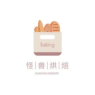 扁平卡通面包烘焙logo