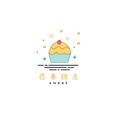 甜品创意插画可爱平面logo设计