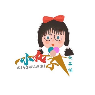logo设计冷饮铺卡通女孩头像