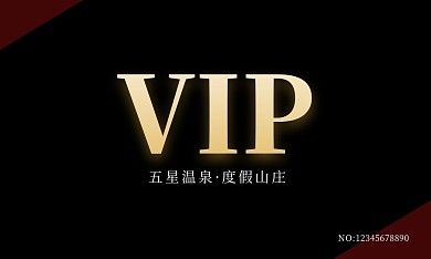 温泉度假村简约黑色宣传会员卡