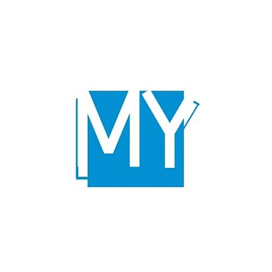简约创意蓝色方形科技商标字母mylogo
