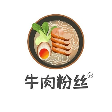 牛肉粉丝餐饮业卡通漫画LOGO