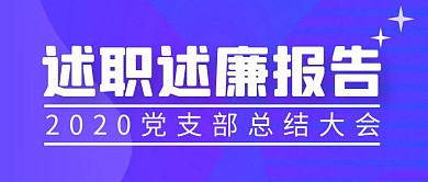 述职述廉报告党支部总结大会蓝色封面
