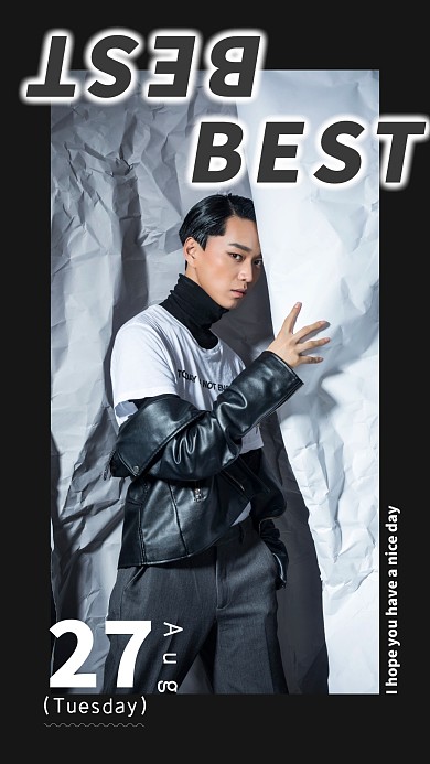大气杂志男模摄影手机拼图