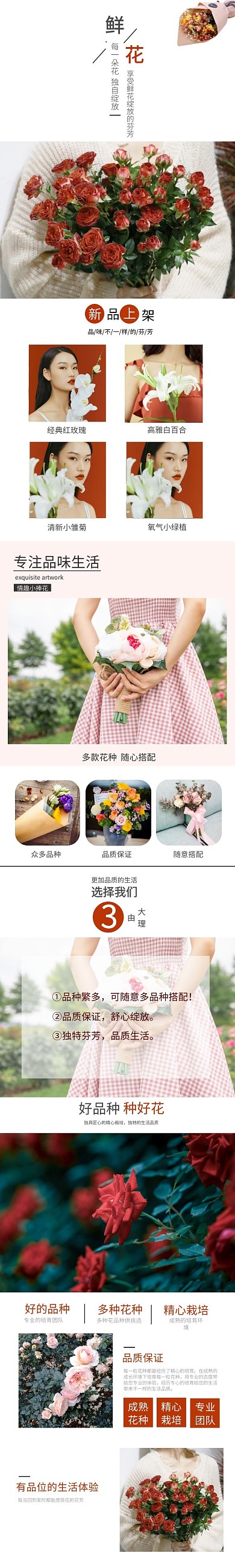鲜花种详情页模板简约大气
