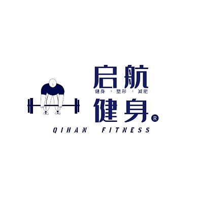 体育运动健身中心会所简约蓝色logo