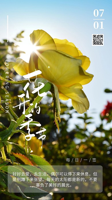 7月问候日签海报