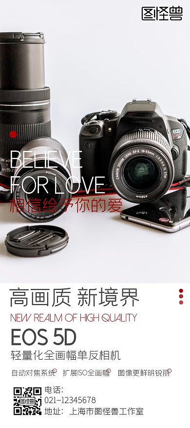 佳能相机高端大气简约宣传展架