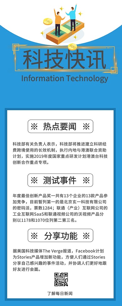 今日快讯早报科技营销长图