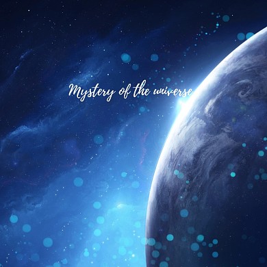 神秘宇宙卡通黑色手绘手机微博封面模板