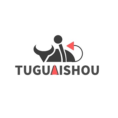 红黑简约小人骑牛logo设计