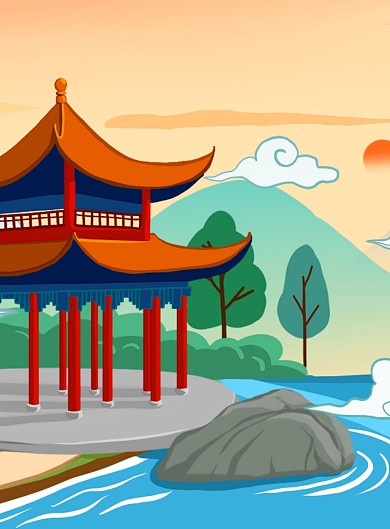 复古中国风唯美意境创意背景装饰画