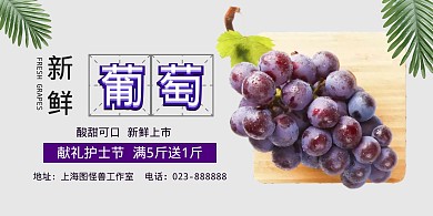 商超生鲜护士节水果门店5.12葡萄模板