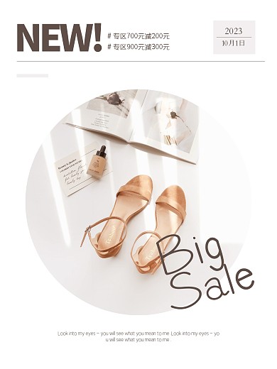 简约INS风鞋子促销PLOG模板