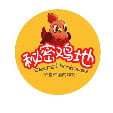 秘密鸡地LOGO黄色简约创意