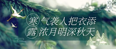 简约摄影中式寒露节气问候公众号封面首图