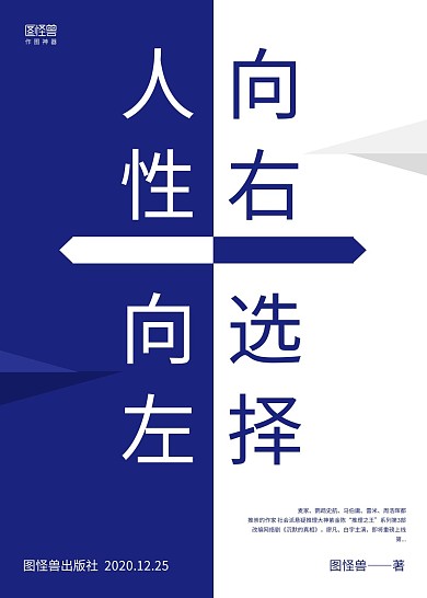 蓝白撞色简约人性选择推理小说书籍封面