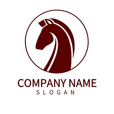 红色圆形马类马头公司企业俱乐部LOGO
