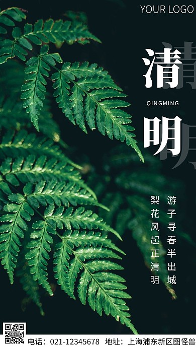 简约风摄影图清明踏青简洁大方摄影图海报