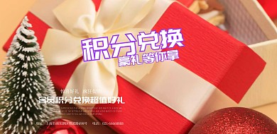 蓝色简约会员积分换购促销宣传海报模板