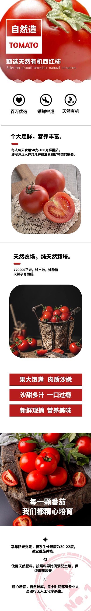 绿色蔬菜番茄西红柿淘宝红色详情页