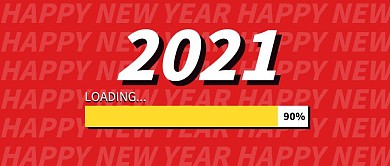 红色简约2021新年倒计时公众号封面首图